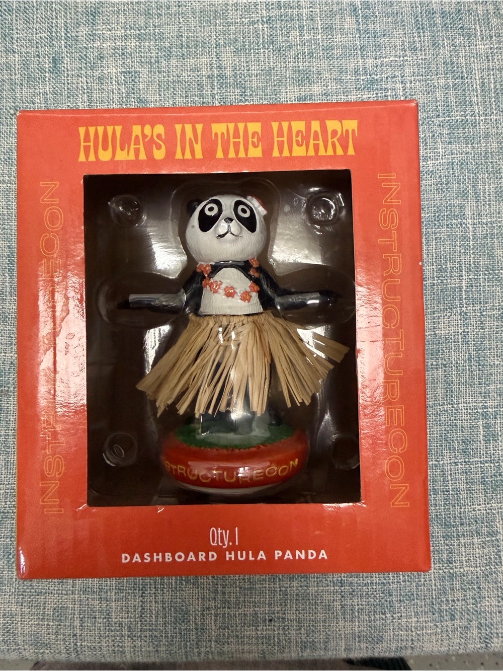Hula's In The Heart Dashboard Hula Panda - Black, White & Tan